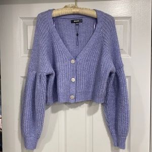 Missguided cropped PURPLE cardigan - size 6/8
